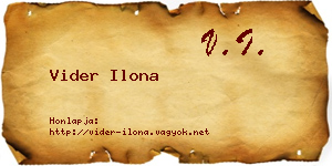 Vider Ilona névjegykártya