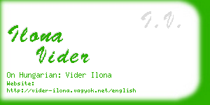 ilona vider business card